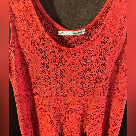 🔴$1SALE$ Lace fringe tank top - Picture 3 of 4